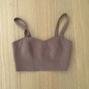 Cinq A Sept Camel Crop Top